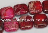 CDE623 15.5 inches 16*16mm square dyed sea sediment jasper beads