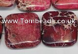 CDE626 15.5 inches 25*25mm square dyed sea sediment jasper beads