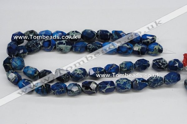 CDE64 15.5 inches 15*20mm faceted nuggets dyed sea sediment jasper beads