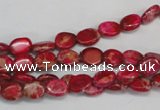 CDE641 15.5 inches 6*8mm oval dyed sea sediment jasper beads