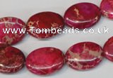 CDE645 15.5 inches 13*18mm oval dyed sea sediment jasper beads