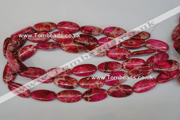 CDE647 15.5 inches 15*30mm oval dyed sea sediment jasper beads