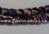 CDE705 15.5 inches 6*8mm nuggets dyed sea sediment jasper beads