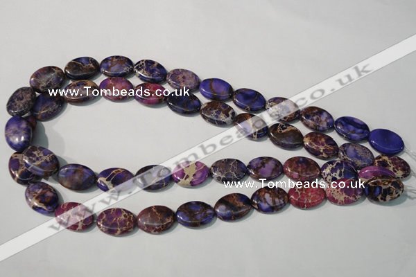 CDE711 15.5 inches 13*18mm oval dyed sea sediment jasper beads