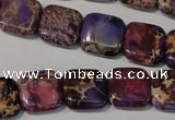 CDE716 15.5 inches 14*14mm square dyed sea sediment jasper beads