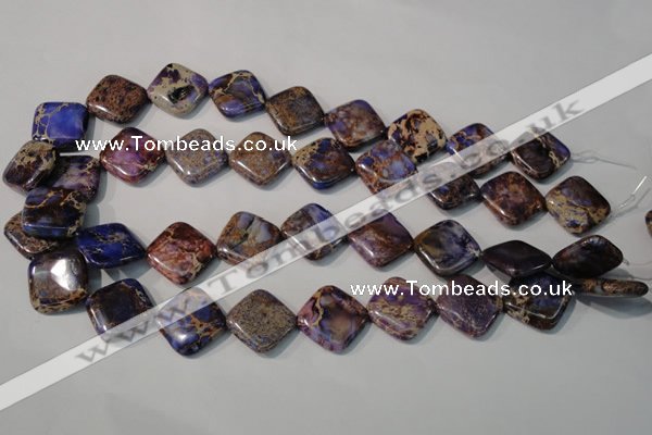 CDE720 15.5 inches 18*18mm diamond dyed sea sediment jasper beads