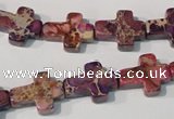 CDE722 15.5 inches 12*16mm cross dyed sea sediment jasper beads