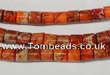 CDE735 15.5 inches 6*6mm tube dyed sea sediment jasper beads