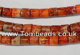 CDE735 15.5 inches 6*6mm tube dyed sea sediment jasper beads