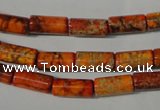 CDE736 15.5 inches 6*12mm tube dyed sea sediment jasper beads