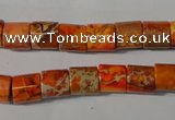 CDE737 15.5 inches 8*8mm tube dyed sea sediment jasper beads