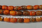 CDE740 15.5 inches 5*8mm drum dyed sea sediment jasper beads