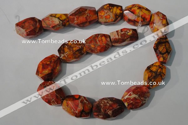 CDE748 15.5 inches 18*25mm faceted nuggets dyed sea sediment jasper beads