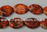 CDE751 15.5 inches 13*18mm oval dyed sea sediment jasper beads