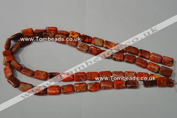 CDE756 15.5 inches 10*14mm rectangle dyed sea sediment jasper beads