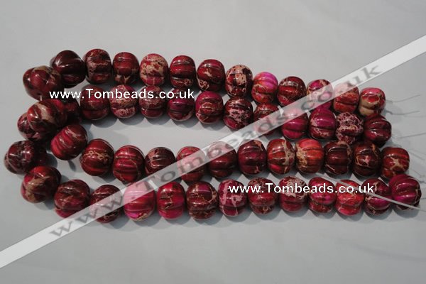 CDE767 15.5 inches 15*18mm pumpkin dyed sea sediment jasper beads