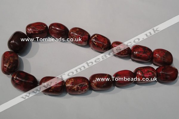 CDE771 15.5 inches 18*25mm nuggets dyed sea sediment jasper beads