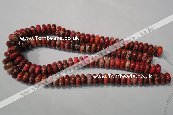 CDE775 15.5 inches 6*14mm rondelle dyed sea sediment jasper beads