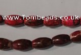CDE777 15.5 inches 8*13mm rice dyed sea sediment jasper beads