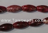 CDE778 15.5 inches 8*16mm rice dyed sea sediment jasper beads