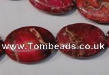 CDE783 15.5 inches 18*25mm oval dyed sea sediment jasper beads
