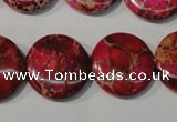 CDE787 15.5 inches 20mm flat round dyed sea sediment jasper beads