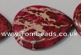 CDE790 15.5 inches 30*40mm flat teardrop dyed sea sediment jasper beads