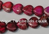 CDE792 15.5 inches 12*12mm heart dyed sea sediment jasper beads