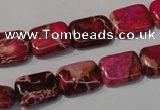 CDE796 15.5 inches 10*14mm rectangle dyed sea sediment jasper beads