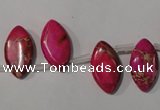 CDE797 Top-drilled 10*18mm marquise dyed sea sediment jasper beads