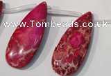 CDE799 Top-drilled 16*32mm flat teardrop dyed sea sediment jasper beads