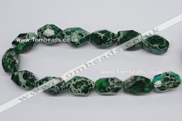 CDE80 15.5 inches 20*30mm faceted nuggets dyed sea sediment jasper beads