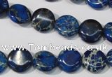 CDE906 15.5 inches 12mm flat round dyed sea sediment jasper beads