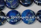 CDE908 15.5 inches 20mm flat round dyed sea sediment jasper beads