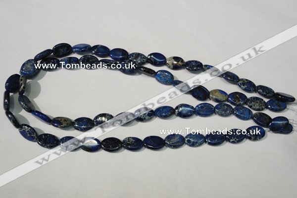 CDE913 15.5 inches 10*14mm oval dyed sea sediment jasper beads