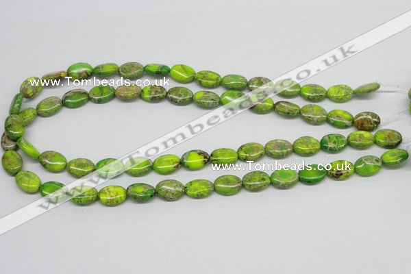 CDE92 15.5 inches 10*14mm oval dyed sea sediment jasper beads