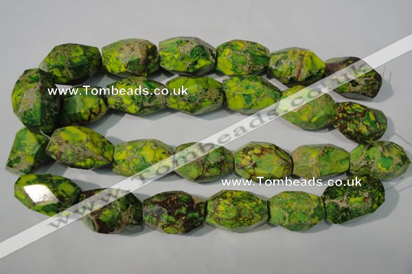 CDE933 15.5 inches 19*30mm faceted nuggets dyed sea sediment jasper beads