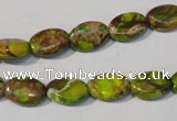 CDE939 15.5 inches 8*12mm oval dyed sea sediment jasper beads