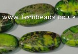 CDE941 15.5 inches 15*30mm oval dyed sea sediment jasper beads