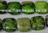 CDE945 15.5 inches 16*16mm square dyed sea sediment jasper beads