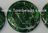 CDE977 15.5 inches 45mm flat round dyed sea sediment jasper beads