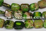 CDI120 15.5 inches 10*10mm square dyed imperial jasper beads