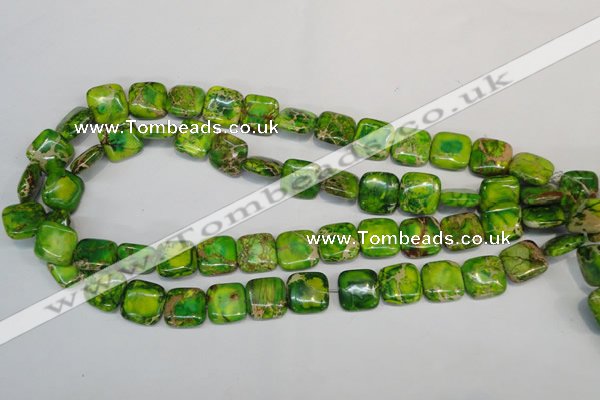 CDI121 15.5 inches 14*14mm square dyed imperial jasper beads