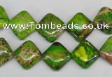 CDI122 15.5 inches 12*12mm diamond dyed imperial jasper beads