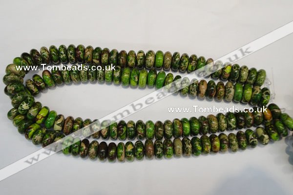 CDI136 15.5 inches 6*14mm rondelle dyed imperial jasper beads