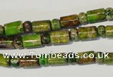 CDI142 15.5 inches 3*6mm rondelle & 6*9mm tube dyed imperial jasper beads