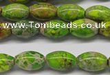 CDI147 15.5 inches 10*15mm rice dyed imperial jasper beads