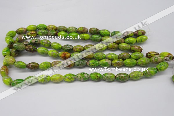 CDI147 15.5 inches 10*15mm rice dyed imperial jasper beads