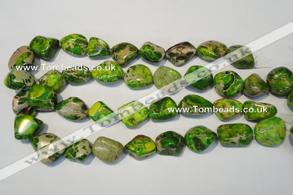 CDI154 15.5 inches 15*20mm nugget dyed imperial jasper beads