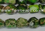 CDI155 15.5 inches 10*12mm faceted nugget dyed imperial jasper beads